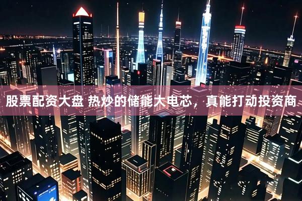 股票配资大盘 热炒的储能大电芯，真能打动投资商